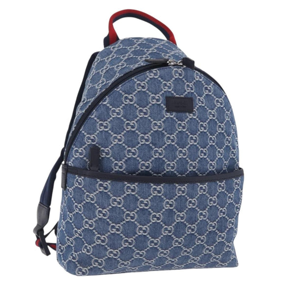 GUCCI Backpack Denim Blue Silver 782708 Auth mr2942V