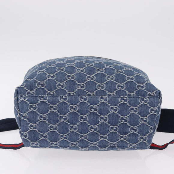 GUCCI Backpack Denim Blue Silver 782708 Auth mr2942V