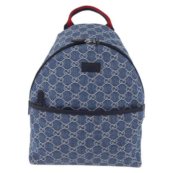 GUCCI Backpack Denim Blue Silver 782708 Auth mr2942V