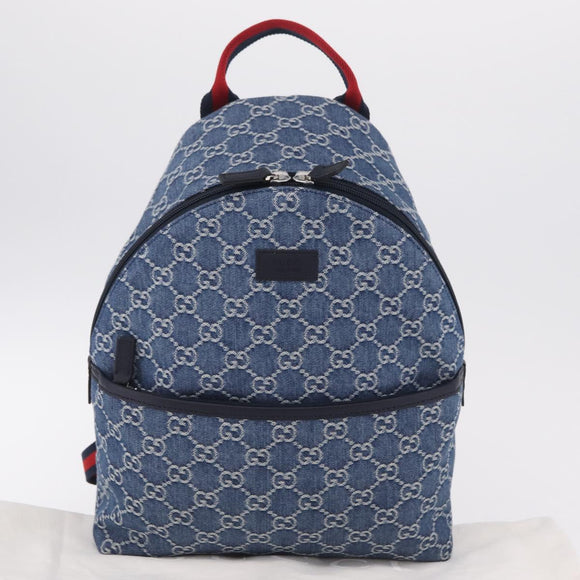 GUCCI Backpack Denim Blue Silver 782708 Auth mr2942V