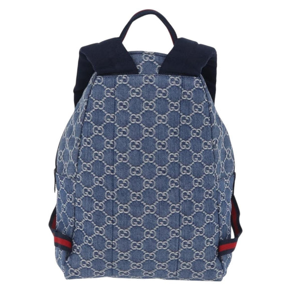 GUCCI Backpack Denim Blue Silver 782708 Auth mr2942V