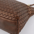 Bottega Veneta INTRECCIATO Shoulder Bag Leather Brown Gold Tone Auth mr2943A-14