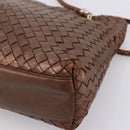 Bottega Veneta INTRECCIATO Shoulder Bag Leather Brown Gold Tone Auth mr2943A-16