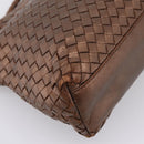 Bottega Veneta INTRECCIATO Shoulder Bag Leather Brown Gold Tone Auth mr2943A-17