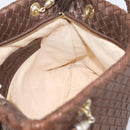Bottega Veneta INTRECCIATO Shoulder Bag Leather Brown Gold Tone Auth mr2943A-20