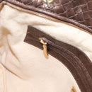 Bottega Veneta INTRECCIATO Shoulder Bag Leather Brown Gold Tone Auth mr2943A-22