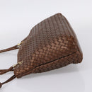 Bottega Veneta INTRECCIATO Shoulder Bag Leather Brown Gold Tone Auth mr2943A-3