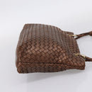 Bottega Veneta INTRECCIATO Shoulder Bag Leather Brown Gold Tone Auth mr2943A-4