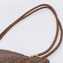 Bottega Veneta INTRECCIATO Shoulder Bag Leather Brown Gold Tone Auth mr2943A-8