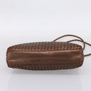 Bottega Veneta INTRECCIATO Shoulder Bag Leather Brown Gold Tone Auth mr2943A-5