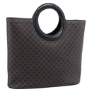 CELINE Macadam Canvas Hand Bag PVC Black Gold Tone Auth mr2944-1