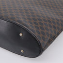 CELINE Macadam Canvas Hand Bag PVC Black Gold Tone Auth mr2944-12