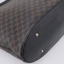 CELINE Macadam Canvas Hand Bag PVC Black Gold Tone Auth mr2944-13