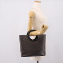 CELINE Macadam Canvas Hand Bag PVC Black Gold Tone Auth mr2944-21
