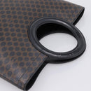 CELINE Macadam Canvas Hand Bag PVC Black Gold Tone Auth mr2944-6