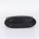 CELINE Macadam Canvas Hand Bag PVC Black Gold Tone Auth mr2944-9