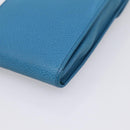 CHANEL Chain Shoulder Bag Caviar Skin Blue Gold Tone CC Auth mr2946V-15
