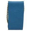 CHANEL Chain Shoulder Bag Caviar Skin Blue Gold Tone CC Auth mr2946V-2