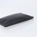 Bottega Veneta INTRECCIATO Business Clutch Bag Leather 2 Set Black Auth mr2949-15