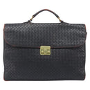 Bottega Veneta INTRECCIATO Business Clutch Bag Leather 2 Set Black Auth mr2949-2