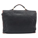 Bottega Veneta INTRECCIATO Business Clutch Bag Leather 2 Set Black Auth mr2949-3