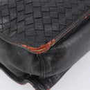 Bottega Veneta INTRECCIATO Business Clutch Bag Leather 2 Set Black Auth mr2949-9