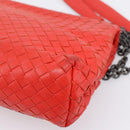Bottega Veneta INTRECCIATO Chain Shoulder Bag Leather Red Auth mr2950A-15