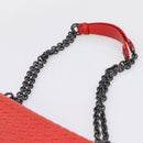 Bottega Veneta INTRECCIATO Chain Shoulder Bag Leather Red Auth mr2950A-8