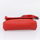 Bottega Veneta INTRECCIATO Chain Shoulder Bag Leather Red Auth mr2950A-5