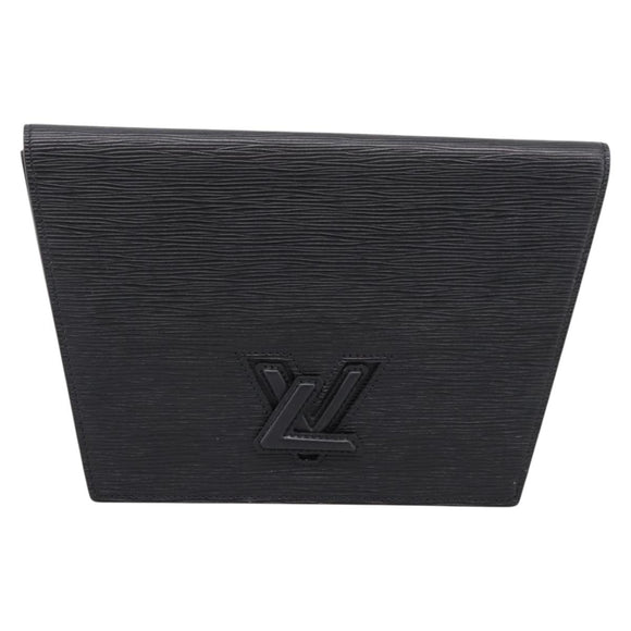 LOUIS VUITTON Epi Trapeze Clutch Bag Black M80165 LV Auth mr2951