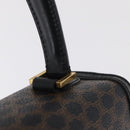 CELINE Macadam Canvas Hand Bag PVC Black Gold Tone Auth mr2952A-15