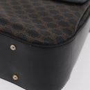CELINE Macadam Canvas Hand Bag PVC Black Gold Tone Auth mr2952A-17