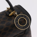 CELINE Macadam Canvas Hand Bag PVC Black Gold Tone Auth mr2952A-20