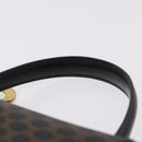 CELINE Macadam Canvas Hand Bag PVC Black Gold Tone Auth mr2952A-14