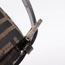 FENDI Zucca Canvas Mamma Baguette Shoulder Bag Brown Silver Auth mr2954V-18
