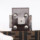 FENDI Zucca Canvas Mamma Baguette Shoulder Bag Brown Silver Auth mr2954V-20
