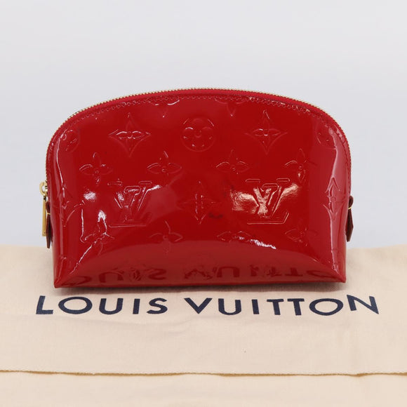 LOUIS VUITTON Monogram Vernis Pochette Cosmetic PM Red M90172 LV Auth mr2955V
