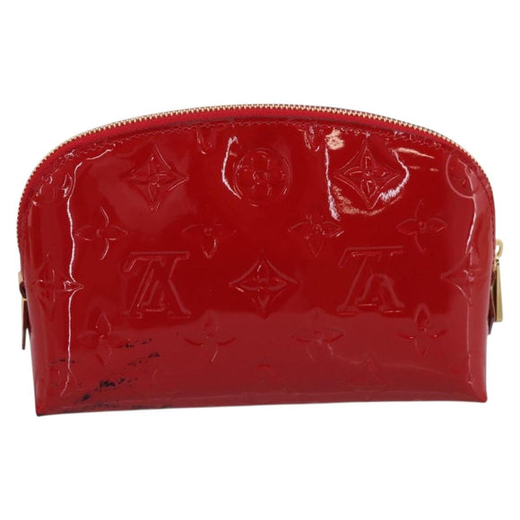 LOUIS VUITTON Monogram Vernis Pochette Cosmetic PM Red M90172 LV Auth mr2955V