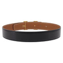 HERMES Belt Leather Black Brown Auth mr2956V-2