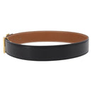 HERMES Belt Leather Black Brown Auth mr2956V-3
