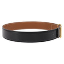 HERMES Belt Leather Black Brown Auth mr2956V-4