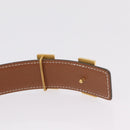 HERMES Belt Leather Black Brown Auth mr2956V-6