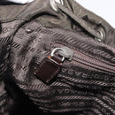PRADA Backpack Nylon Khaki Silver Auth mr2957-25
