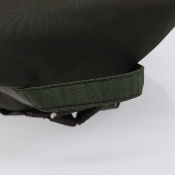 PRADA Backpack Nylon Khaki Silver Auth mr2957