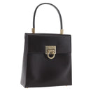 Salvatore Ferragamo Hand Bag Leather Brown Gold Tone Auth mr2958A-1