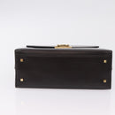Salvatore Ferragamo Hand Bag Leather Brown Gold Tone Auth mr2958A-6