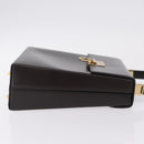 Salvatore Ferragamo Hand Bag Leather Brown Gold Tone Auth mr2958A-4