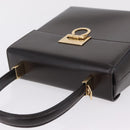 Salvatore Ferragamo Hand Bag Leather Brown Gold Tone Auth mr2958A-7