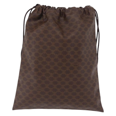 CELINE Macadam Canvas Pouch PVC Brown Gold Tone Auth mr2962 - 0