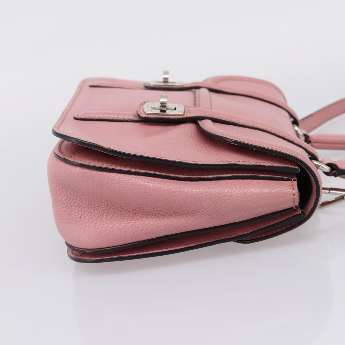 Miu Miu Hand Bag Leather 2way Pink Silver Auth mr2964A | Brand